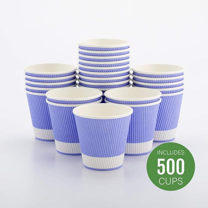 Restaurantware 8 Ounce Double Wall Disposable Coffee Cups, 500 Insulated Light - Image 2