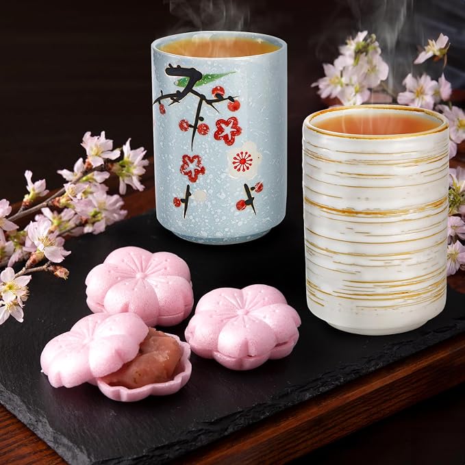 4 Pack Japanese Tea Cup, 10 Oz | Handleless Cup Set - Image 4