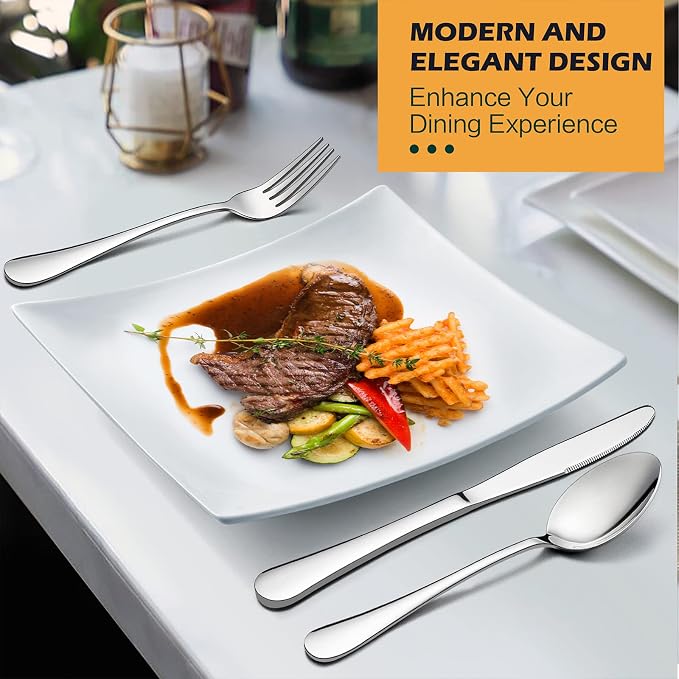 LIANYU 50 PCS Silverware Set for 10, Stainless Steel Cutlery Set | Flatware - Image 6