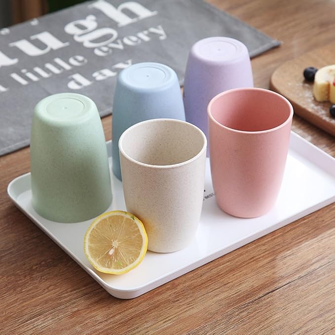 Wheat Straw Cups set of 4, Unbreakable Drinking Cup Reusable Cups | Dishwasher - Image 3
