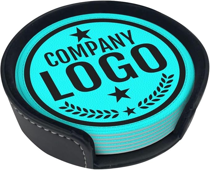 Custom Leather Coasters with Logo - Image 5