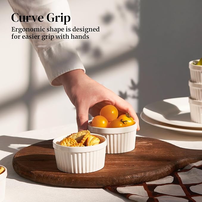 DOWAN 8 oz Ramekins Oven Safe for Creme Brulee, Souffle Dish Baking Bowls - Image 8