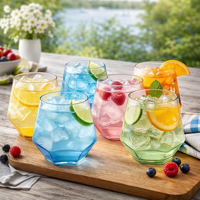 Oojami 40 Pack Diamond Disposable Plastic Wine Glasses 12oz - Image 5