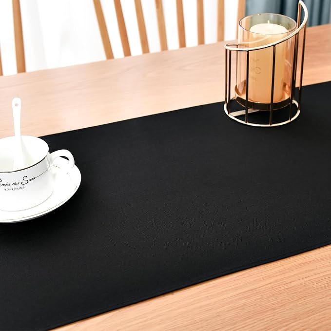 Faux Linen Small Table Runner Water Resistant 13 x 36 in, Coffee Table Runner - Image 7