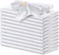 P Pothuiny 12 Pcs White Satin Napkins 17 x 17 Inch, Satin Cloth Napkins | by P+Pothuiny