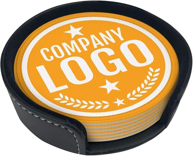 Custom Leather Coasters with Logo - Image 5