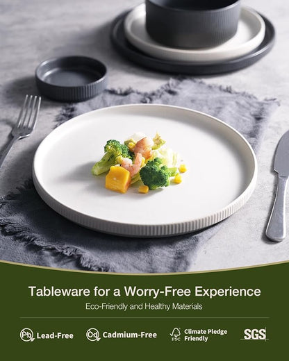 Famiware Star Stoneware Dinnerware Set, Reactive Glaze Plates & Bowls - Image 4