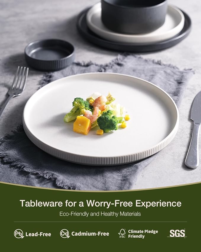 Famiware Star Ceramic Plates and Bowls Sets, Reactive Glaze Dishes - Image 4