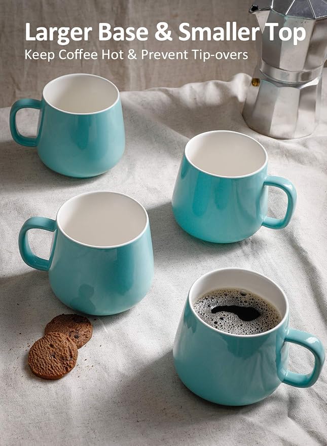 Teocera Ceramic Coffee Mug Set of 4-12 oz Coffee Mugs - Image 5