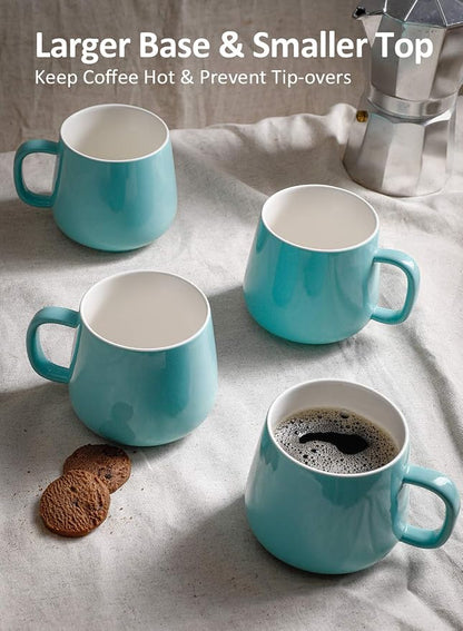 Teocera Ceramic Coffee Mug Set of 4-12 oz Coffee Mugs - Image 5