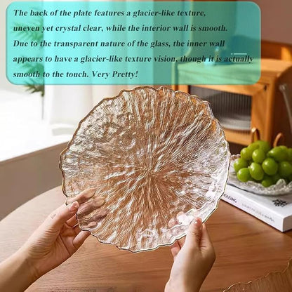 Glass Salad Bowl Irregular Lotus Flower Shape Serving Bowls, Mixing Nut Bowls - Image 2