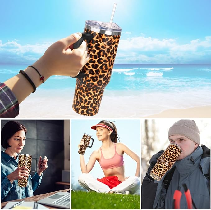 SYACOT 40 oz Tumbler with Handle and Straw Stainless Steel Insulated Tumbler - Image 7