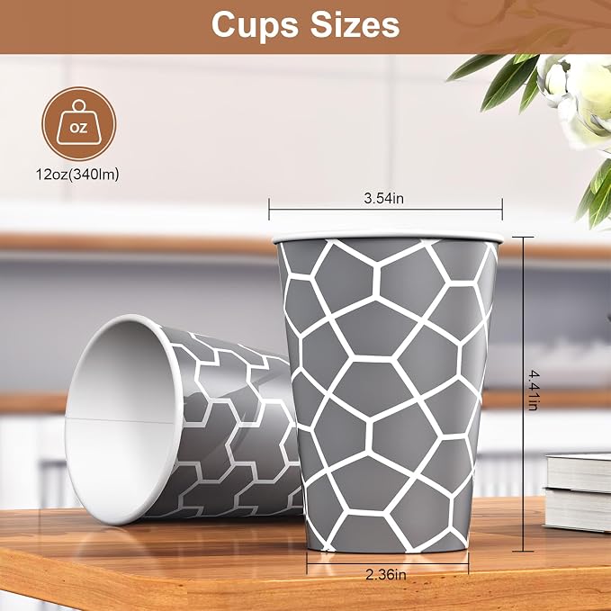 240 Pack 12 oz Paper Cups, Insulated Disposable Hot Cups | Hot and Cold Drinks - Image 2