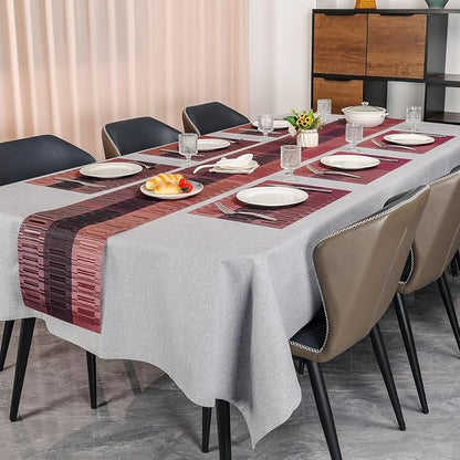 Table Runner 88 Inches Long, Vinyl Woven Farmhouse Table Runners | Washable - Image 6