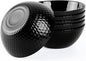 20 OZ Max Black Opal Glass Cereal Bowl Set of 6, 6 inch Dishwasher & Microwave Safe Round Geometric Faceted Bowls for Kitchen, Salad, Soup and Rice