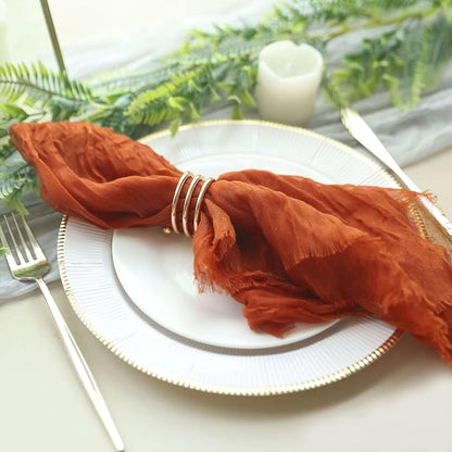 Efavormart 5 Pack 24"x19" Terracotta Matte Gauze Cheesecloth Napkins, Soft - Image 6