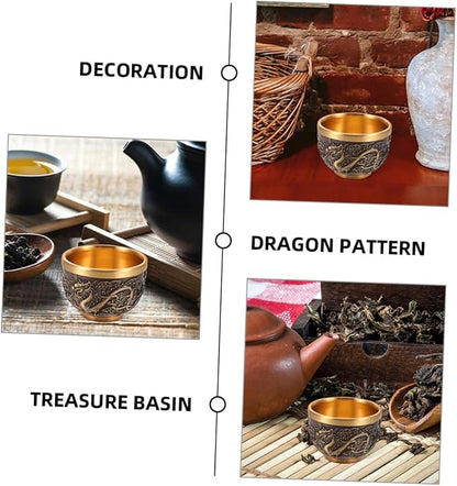 ABOOFAN 2 Pcs Chinese Style Retro Teacup Dragon Pattern Antique Tea Cup Solid - Image 4