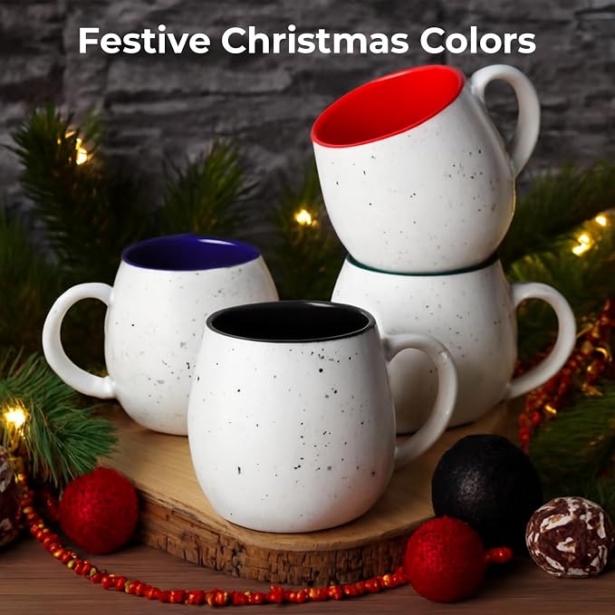 LIFVER 20 Ounces Coffee Mugs Set of 4, Large Ceramic Coffee Mugs - Image 2