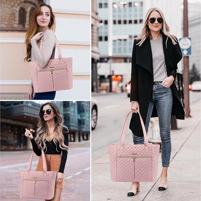 LOVEVOOK Laptop Bag for Women 15.6 inch, Diamond Quilted Work Womens Laptops - Image 2