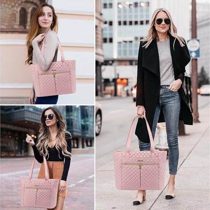 LOVEVOOK Laptop Bag for Women 15.6 inch, Diamond Quilted Work Womens Laptops - Image 2
