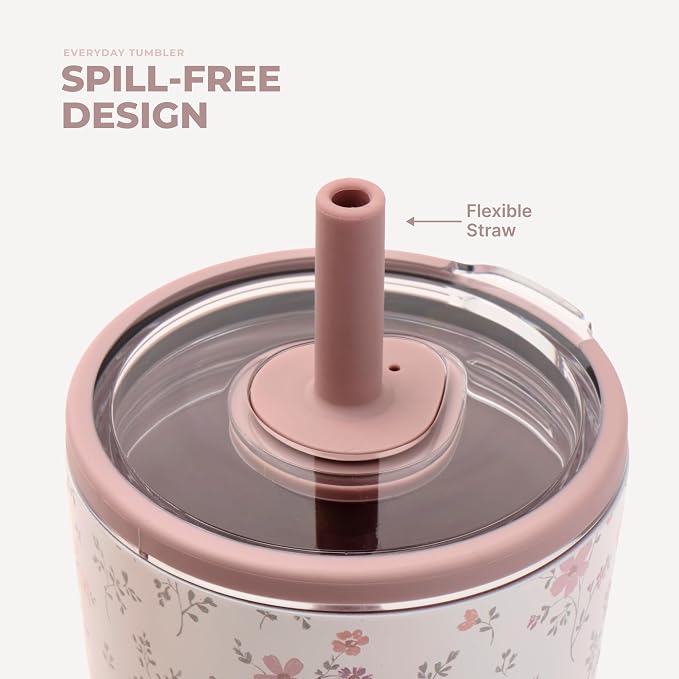 HydroJug Everyday Tumbler 20 oz, Ceramic-Lined Straw Cup, Magnolia | Vacuum - Image 4