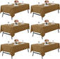6-Pack 60x102 inch Coffee Table Cloths, Solid Stain and Wrinkle Resistant Oblong Tablecloth, Premium Plain Weave Polyester Fabric Rectangle Table Linen Covers for Hotel, Wedding