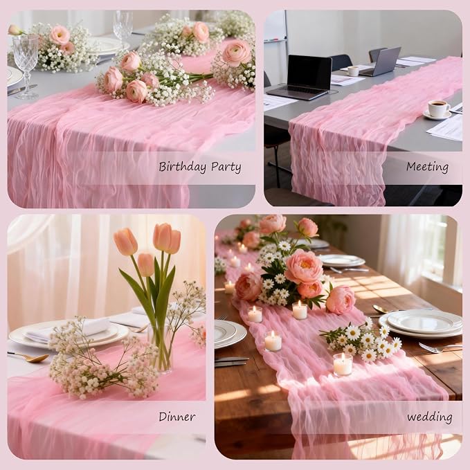 Pink Cheesecloth Table Runner Summer Halloween Christmas 10Ft Cheese Cloth - Image 7