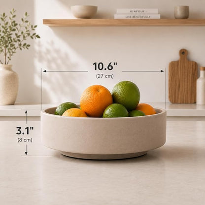 Large Fruit Bowl for Kitchen Counter, Modern Resin Pedestal Centerpiece - Image 2