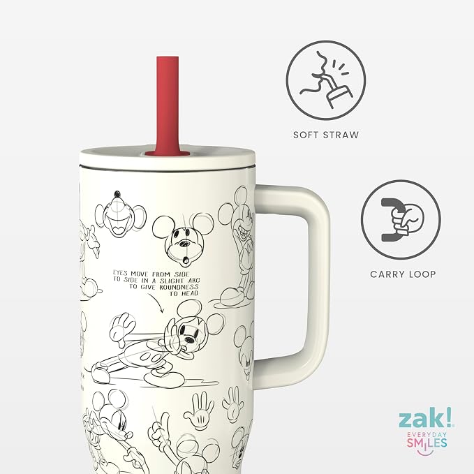Zak Designs Mickey Mouse 30oz Spill-Proof Insulated Stainless Steel Tumbler | - Image 3