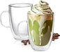 YMMIND Set of 2 Double Walled Glass Coffee Mugs 16 Ounces Insulated Layer by YMMIND