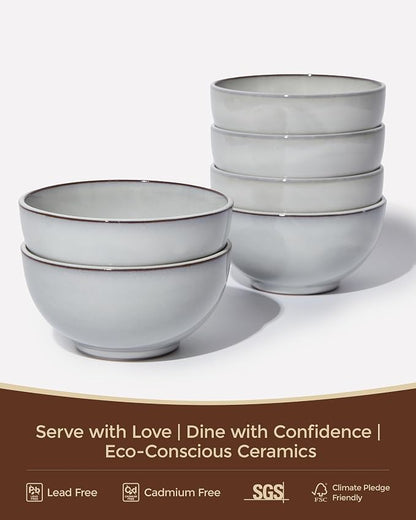 5.3" Cereal Bowls & Dessert Bowls Set of 6-20 Oz Small Bowls - Image 4