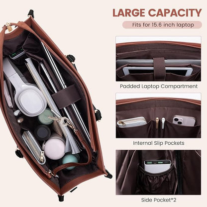 LOVEVOOK Laptop Bag for Women 15.6 lnch, Waterproof Laptops Tote Bags for Womens - Image 3