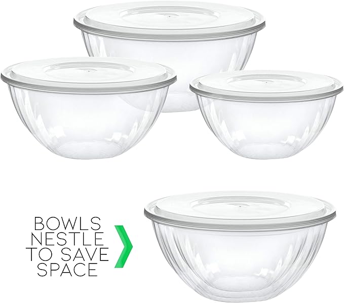 Reusable 150 Ounce Round Crystal Clear Plastic Bowls - Image 7