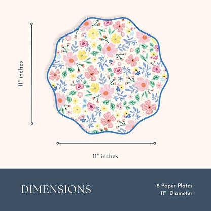 Bonjour Fête Multicolor Full Floral Dinner Plates, 10.75"D | Full floral pattern - Image 4