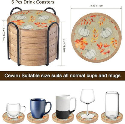 Pumpkins Coaster Set of 6 Cewiru Halloween Coasters - Image 6