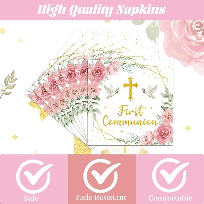 Rakuto First Communion Party Decorations, Serve 24 - Image 3
