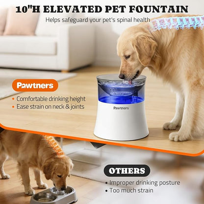 Pawtners 1 Gal/3.5L Dog Water Fountain, Elevated Dog Water Bowl Dispenser | - Image 3