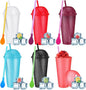 6 Set Slushie Cups with Dome Lids and Straws Detachable Spoon Straws Reusable by Unknown