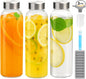 Zukro Glass Water Bottles with Stainless Steel Lids 24 oz, Reusable juice by ZukroDrinkware