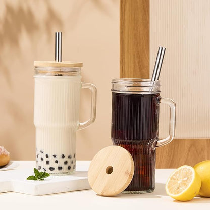 JunVpic Glass Tumbler, 24 oz Ice Coffee Cups - Image 8