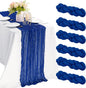 6 Pieces Royal Blue 10FT Cheesecloth Table Runner Boho Gauze Fabric Table by JALANCY
