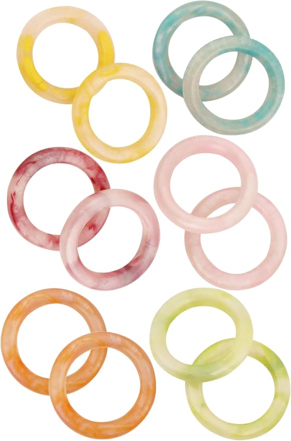 Epoxy Resin Napkin Rings, Pastel | Smooth polished finish, farmhouse modern - Image 5