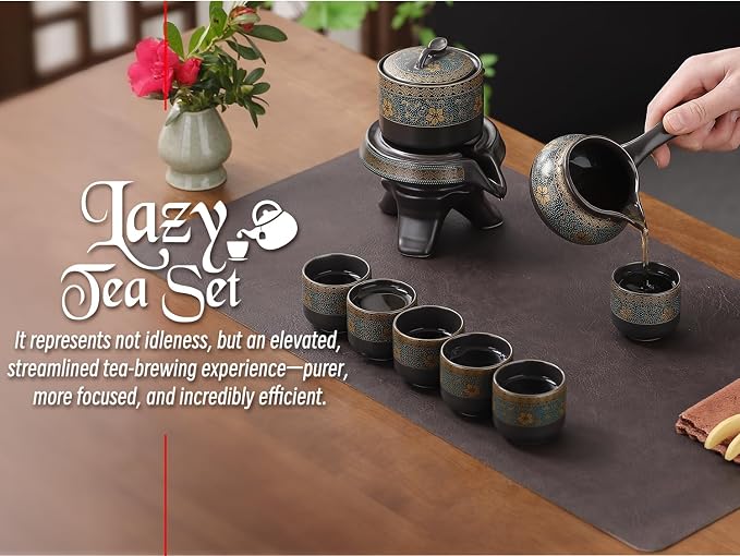 Japanese tea set with Infuser Semi Automatic Tea Set Magic Teapot with 6 cups - Image 8