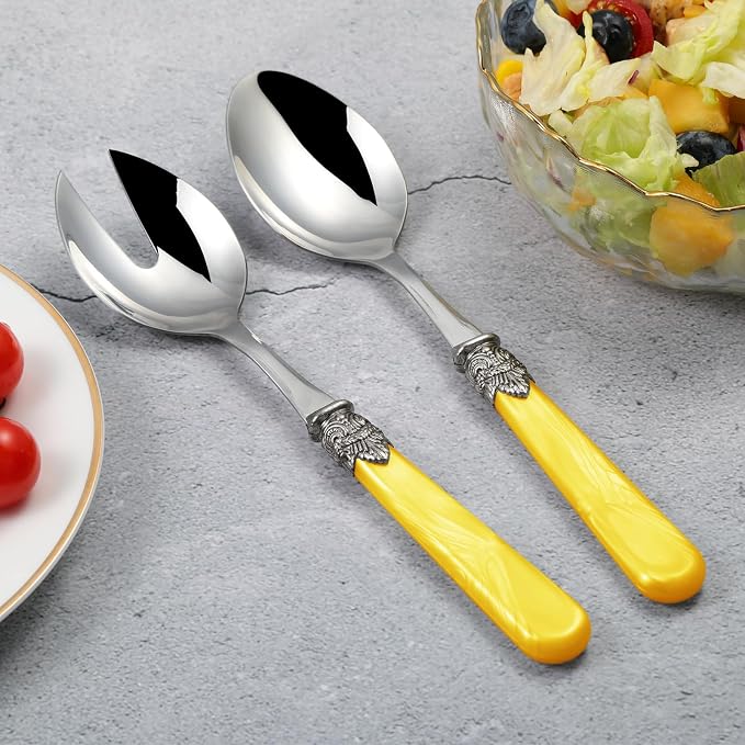 2-piece Salad Servers Stainless Steel Salad Serving Set Salad Fork and Spoon - Image 2