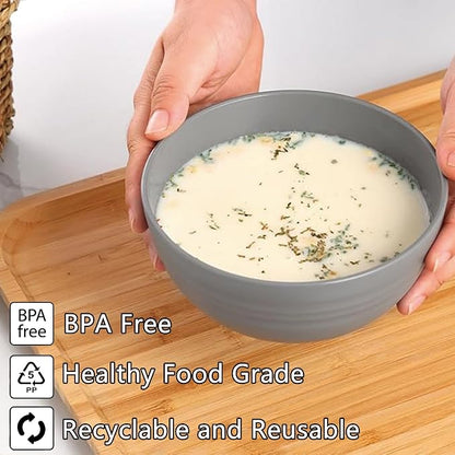 Unbreakable Wheat Straw Cereal Bowls Set of 4, 24 OZ Microwave and Dishwasher - Image 3