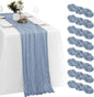 8 Pack Dusty Blue Cheesecloth Table Runners 20x120 Inch Gauze Table Runner by Yorcari
