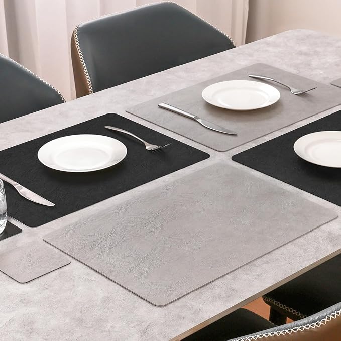 Vinyl Placemats Set of 6, Dual Sided Place Mats - Image 3