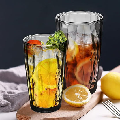 Top-spring 16 Oz Reusable Plastic Water Tumbler 8pcs Smoky Gray BPA Free | - Image 8
