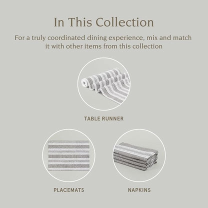 Over&Back 18x108 Woven Striped Table Runner - Image 4