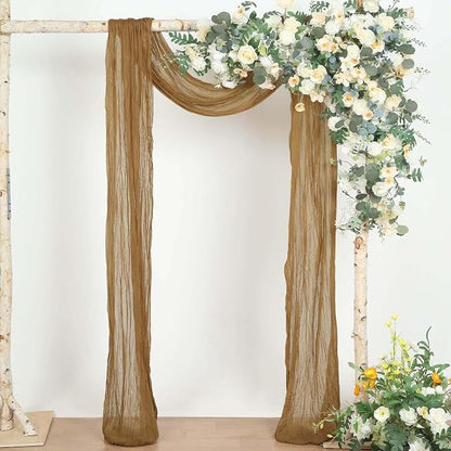 Efavormart 20ft Taupe Gauze Cheesecloth Wedding Arch Drapery Fabric, Extra Long - Image 6